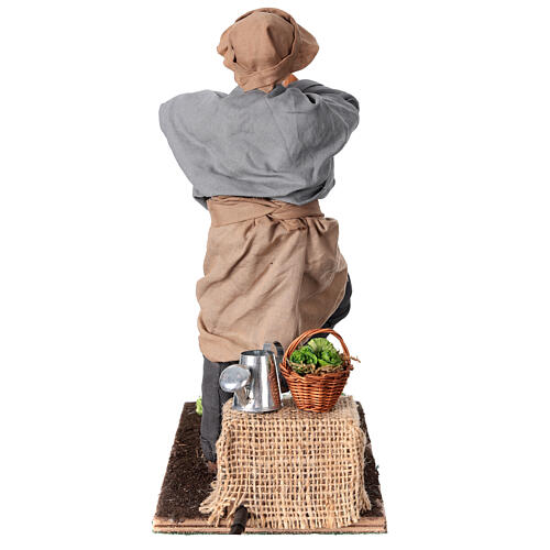 Man digging up the vegetable garden, animated figurine for 24 cm Neapolitan Nativity Scene 5