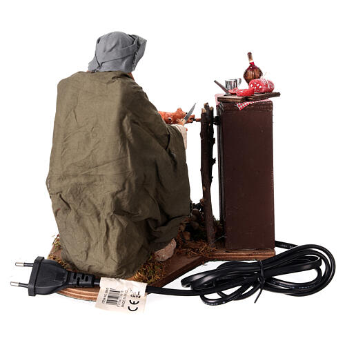 Man cooking a piglet on the spit, animated figurine for 30 cm Neapolitan Nativity Scene 6