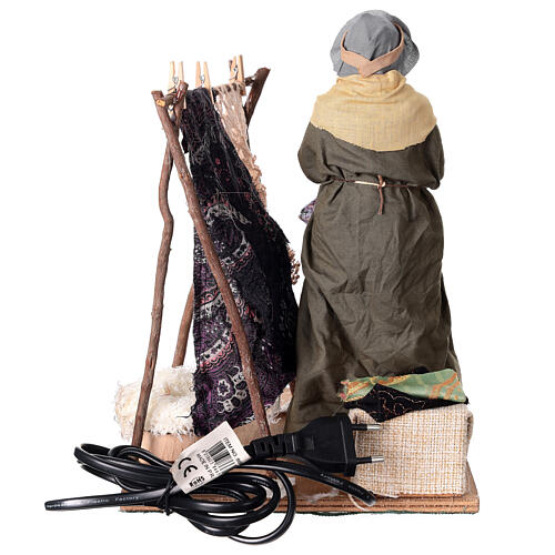 Washerwoman hanging up clothes, animated figurine for 30 cm Neapolitan Nativity Scene 5