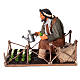 Homme arrosant son potager mouvement crèche napolitaine 30 cm s5