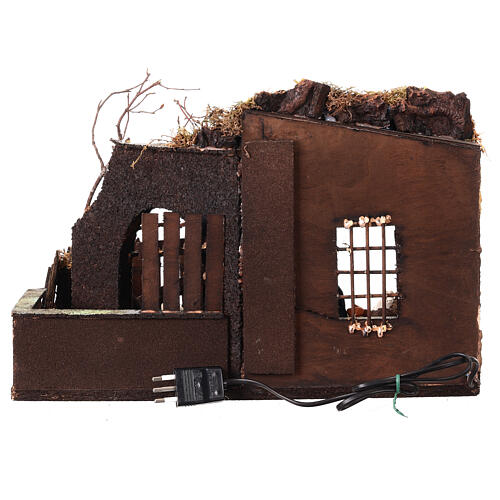 Illuminated barn with Nativity, 40x30x26 cm, for Neapolitan Nativity Scene of 13 cm 6