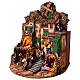 Illuminated Nativity Scene with mill and fountain for 13 cm Neapolitan Nativity Scene, 80x55x90 cm s4