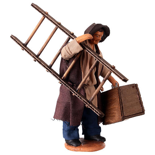 Homme avec échelle et boîte à outils crèche napolitaine 13 cm 3