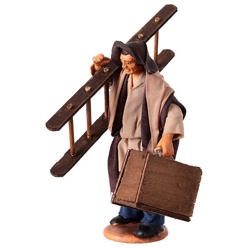 Man with ladder toolbox Neapolitan Nativity Scene 13 cm 2