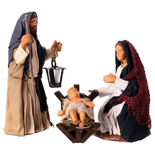 Natividad con linterna Belén Napolitano 13 cm 1