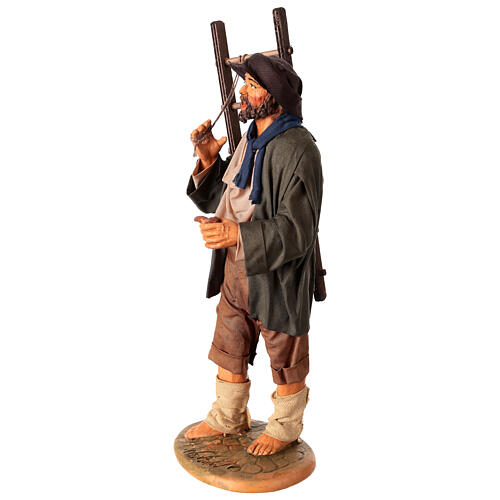 Mężczyzna z drabiną, szopka neapolitańska 30 cm 3
