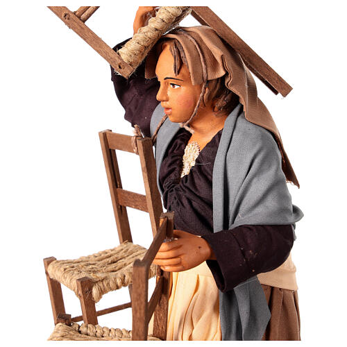 Woman with 4 chairs for 30 cm Neapolitan Nativity Scene 4