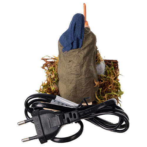 Woman stirring polenta for 10 cm animated Nativity Scene 4