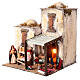 Beleuchtetes arabisches Haus, 30×30×35 cm, für 10 cm Krippe im neapolitanischen Stil s3