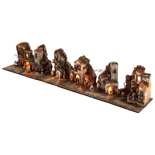 Crèche napolitaine modulaire complète 35x210x35 cm statues terre cuite 8 cm 3