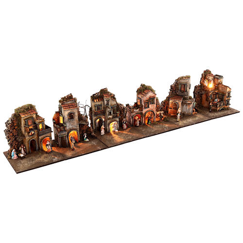 Crèche napolitaine modulaire complète 35x210x35 cm statues terre cuite 8 cm 5