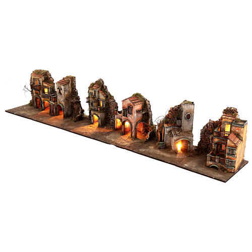 Crèche napolitaine modulaire complète 35x210x35 cm statues terre cuite 8 cm 11