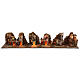 Complete Neapolitan nativity scene modular 35x210x35 cm terracotta 8 cm statues s7