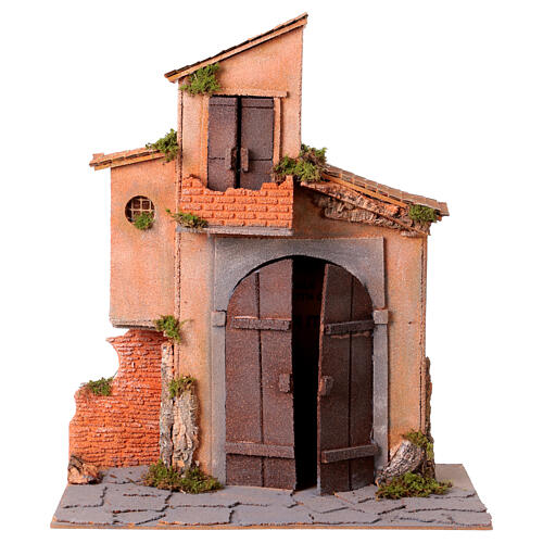 Cenário casa para presépio 50x45x20 cm em estilo napolitano de 20 cm 1