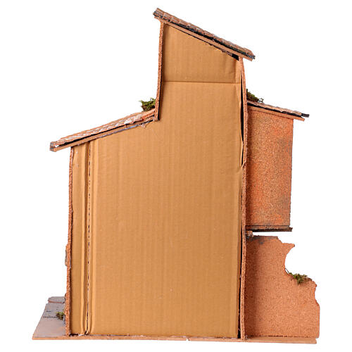 Cenário casa para presépio 50x45x20 cm em estilo napolitano de 20 cm 4