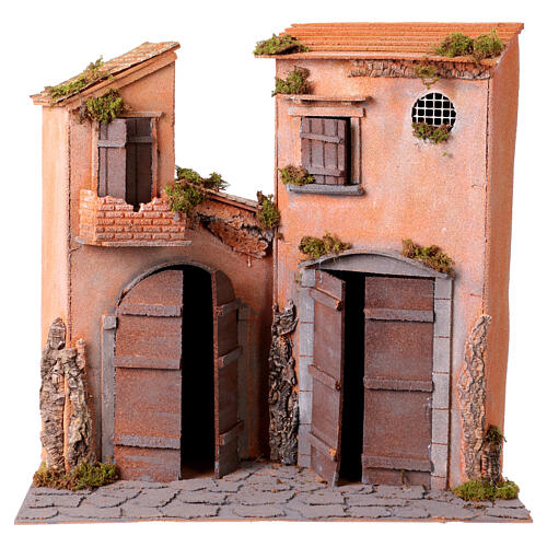 Double house, 55x55x30 cm, for 20 cm Neapolitan Nativity Scene 1