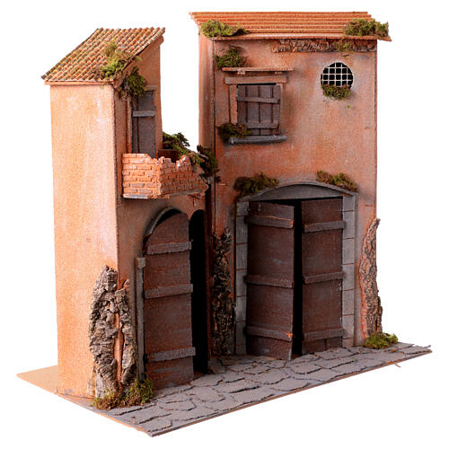 Double house, 55x55x30 cm, for 20 cm Neapolitan Nativity Scene 3