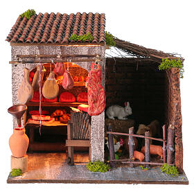 Maison du boucher 10-12 cm crèche napolitaine 20x20x18 cm