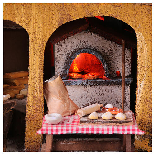 Bäckerei aus Holz und Kork, im neapolitanischen Stil, für 10 cm Krippe – Krippenzubehör 2