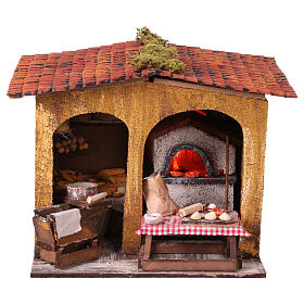 Baker's shop 20x20x20 cm Neapolitan nativity scene 10 cm