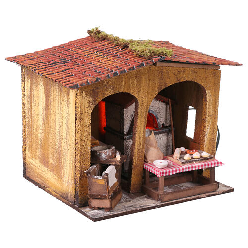 Baker's shop 20x20x20 cm Neapolitan nativity scene 10 cm 4