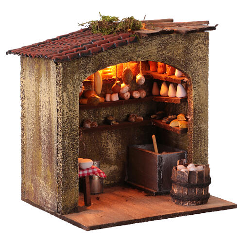 Animated cheese house 20x15x15 cm Neapolitan nativity scene 10-12 cm 4