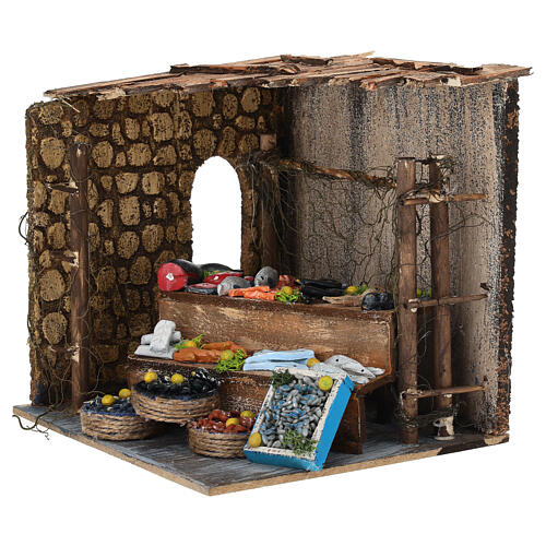 Fish shop scene 12 cm Neapolitan nativity scene 20x20x20 cm 3