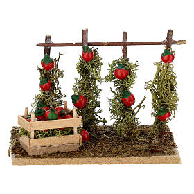 Scène récolte de tomates pour crèche napolitaine 10-12 cm 5x10x8 cm