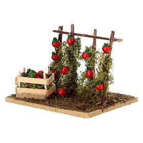 Ambientazione raccolta pomodori 10-12 cm presepe napoletano 5x10x8 cm