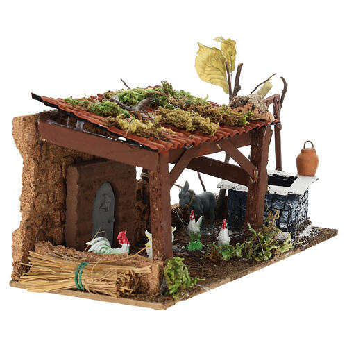 Henhouse scene, 15x25x10 cm, for 10 cm Neapolitan Nativity Scene 2