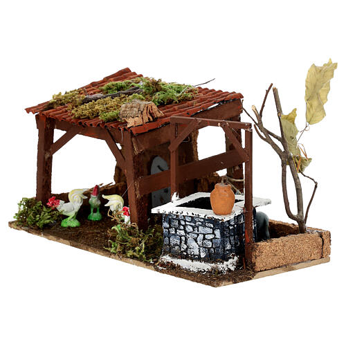 Henhouse scene, 15x25x10 cm, for 10 cm Neapolitan Nativity Scene 3