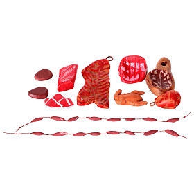 Assortiment de viande pour boucherie crèche napolitaine 10 cm