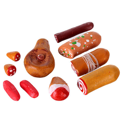 Assorted cold cuts set for 10 cm Neapolitan Nativity Scene 1