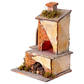 Fire scene for 10-12 cm Neapolitan Nativity Scene, 20x15x12 cm