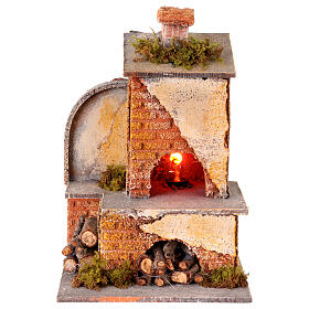 Scène feu 10-12 cm crèche napolitaine 20x15x12 cm