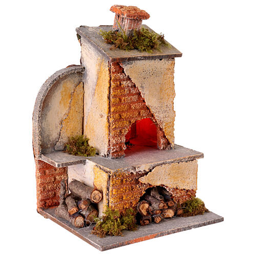 Scène feu 10-12 cm crèche napolitaine 20x15x12 cm 3