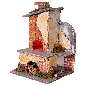 Oven with light effect for 10-12 cm Neapolitan Nativity Scene, 20x15x10 cm