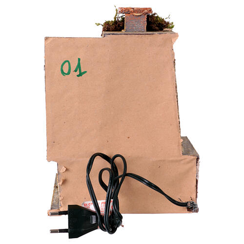 Scena forno presepe napoletano 14 cm effetto luce 20x15x15 cm 4