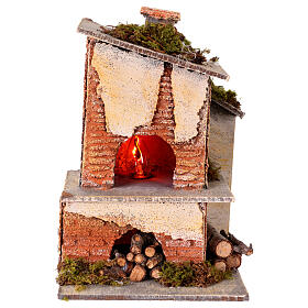 Flame effect light oven for Neapolitan Nativity Scene 10-12 cm, 20x15x10 cm