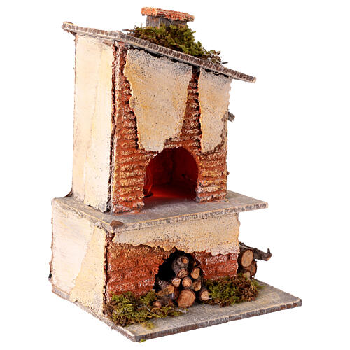 Flame effect light oven for Neapolitan Nativity Scene 10-12 cm, 20x15x10 cm 3