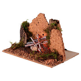 Fireplace for 6 cm Neapolitan Nativity Scene, 10x20x15 cm