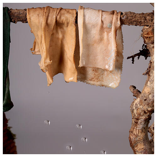 Szene mit Wassertrog und Bewegung – 45 × 35 × 45 cm, geeignet für eine 20–25 cm Krippe, neapolitanischer Stil 3