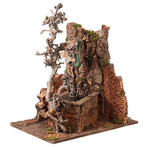 Szene mit Wassertrog und Bewegung – 45 × 35 × 45 cm, geeignet für eine 20–25 cm Krippe, neapolitanischer Stil 4