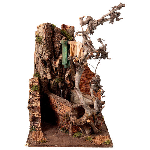 Szene mit Wassertrog und Bewegung – 45 × 35 × 45 cm, geeignet für eine 20–25 cm Krippe, neapolitanischer Stil 7