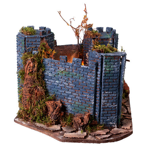 Castelo 3 torres estilo séc. XVIII 25x30x45 presépio napolitano 5 cm 5