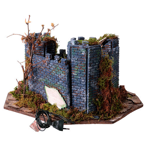 Castelo 3 torres estilo séc. XVIII 25x30x45 presépio napolitano 5 cm 6