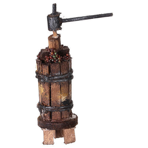 Weinpresse, alt, Krippenzubehör, neapolitanische Krippe, für 10 cm Krippe – 8 × 2 cm 3