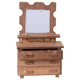 Chest of drawers with mirror, 7x6x11 cm, for 10-12 cm Nativity Scene