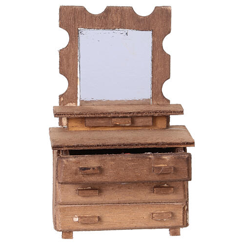 Chest of drawers with mirror, 7x6x11 cm, for 10-12 cm Nativity Scene 1