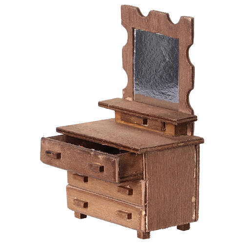 Chest of drawers with mirror, 7x6x11 cm, for 10-12 cm Nativity Scene 3